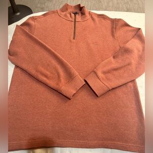 Rodd & Gunn New Zealand Terracotta Quarter-zip Mock Neck Sweater. Size XL